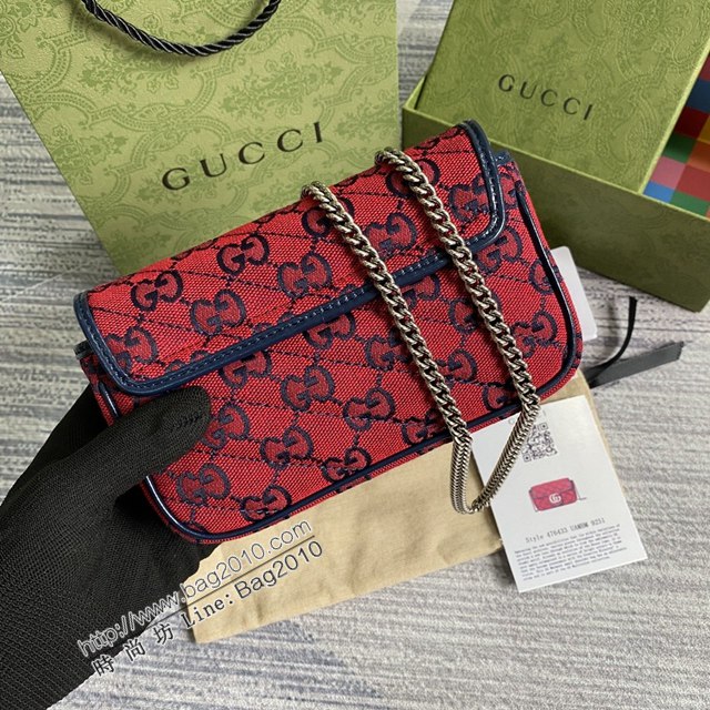 Gucci經典百搭女包 古馳GG Marmont Mini女包 Gucci全皮鏈條迷你小挎包 476433  ydg3273